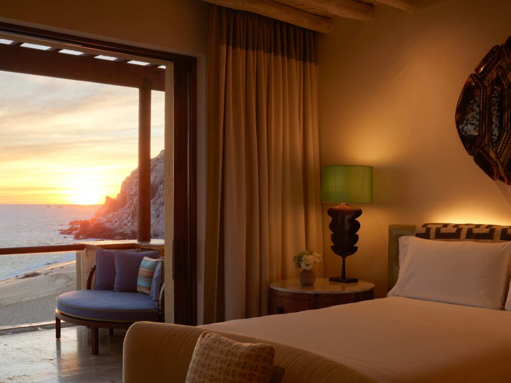 Bedroom at Sunset in the Three Bedroom Ocean View Villa with Plunge Pool, with ocean view